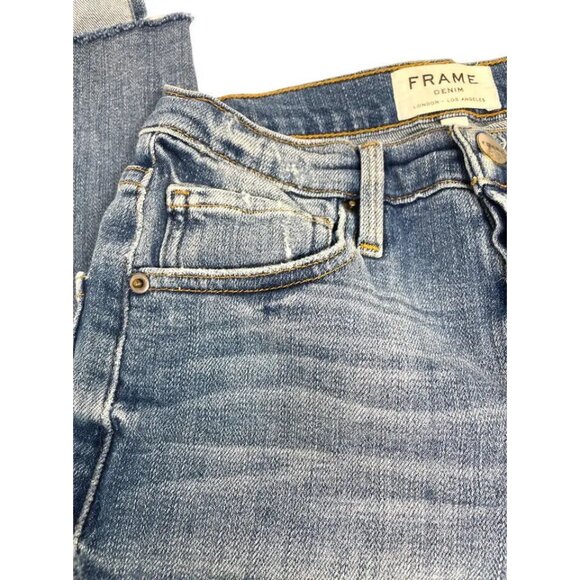Frame Womens Le Original Straight Leg Jeans Blue Step Hem Medium Wash Slim 23 - Picture 7 of 12